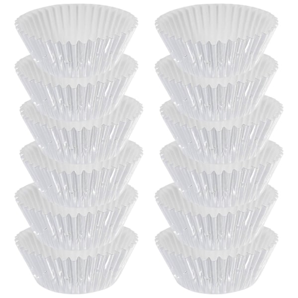 100 stk. Aluminium Fortykket Foliekopper Cupcake Former Mini Kake Muffinsformer Bakeformer (Sølv)