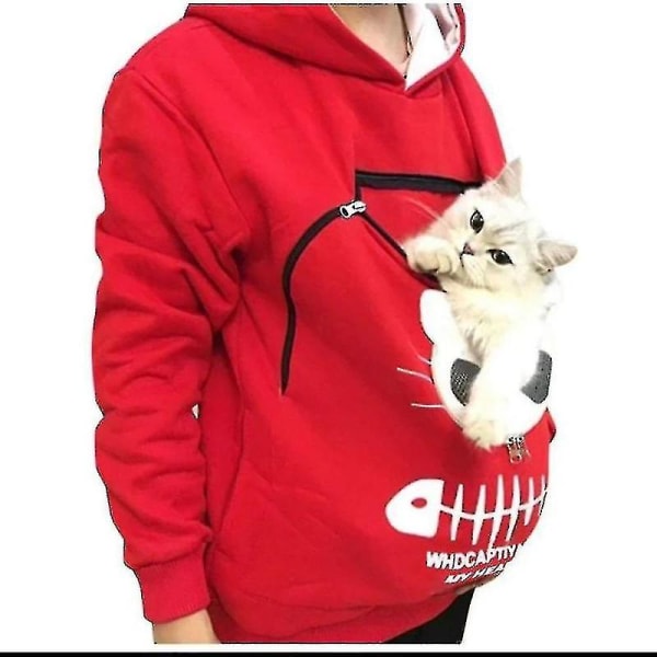 Tröja för kattälskare Hoodie Känguru Hund Husdjur Tass Pullovers Mysficka Tröja Fick Djur Öra Huvad