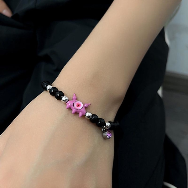 Pärlarmband Utsökt Litet Monster Pärlarmband Unikt Mode DIY Tillbehör Handledssmycken Kedjearmband för Kvinnor och Tonåringar