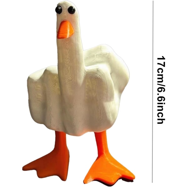 #Rolig Mittfinger-Anka Staty - 'Duck You' Skulptur, Lekfull Resin Dekorativ Artikel för Hem eller Kontor - Nyhetspresent#