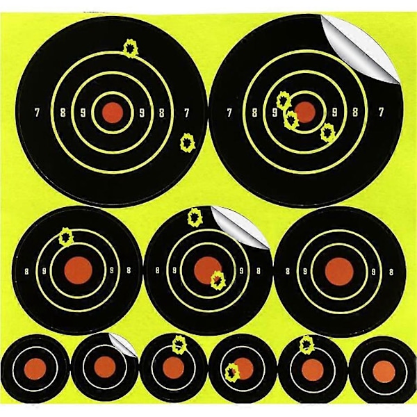10-pak 33x30 cm Sorte Gitter Splatter Skydeskiver til Skydevåben & Airsoft, Højklæbende Tape, Synlige Kuglehuller