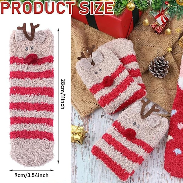#Lämpimät Sukat Joulu Plus Sukat, 2 Paria Coral Fleece#