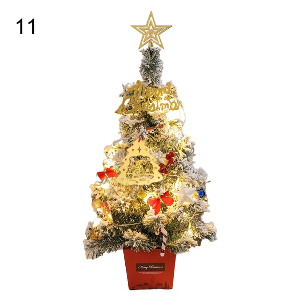 Farfi 1 Set Led Vackert Handgjort Mini Julgran Estetisk Elegant Pvc Julgransmodell För Hemmet11