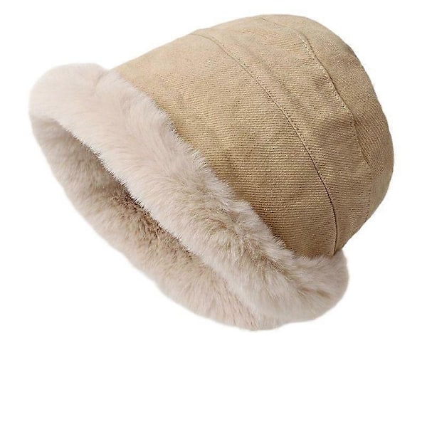 Mjuk Hatt för Kvinnor Varm Fluffig Fuskpäls Fiskarhatt Vinter Skidåkning Utomhus Vindtät Varm Fleecefodring