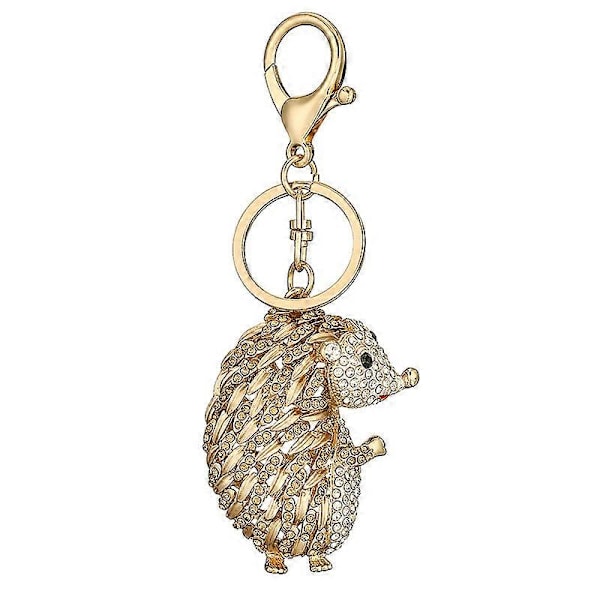 Søte Dyre-Nøkkelringer For Kvinner Bling Piggsvin Nøkkelring For Jente Veske Eller Bil Anheng, Champagne