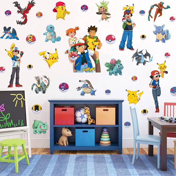 Pikachu 3D kamp Tyrannosaurus barnerom veggdekorasjon vegg d