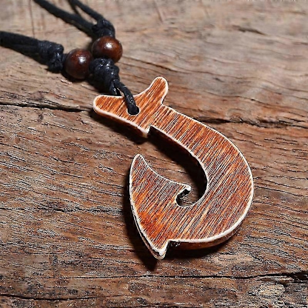 FX003 Uusi-Seelanti Maori luukaulakoru, kalan koukku riipus, miesten choker, retrokoru, jakin luuta jäljittelevä kaulakoru, amulettilahja