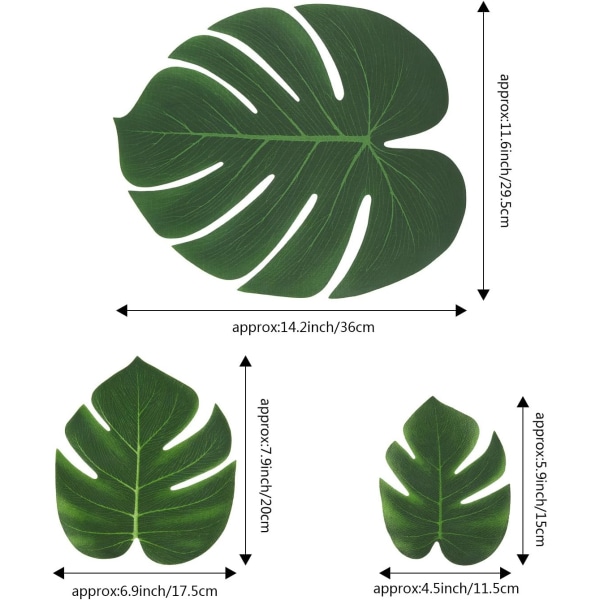 45 stk Tropiske Palmblade Hawaiiansk Luau Party Dekorationer, Trop