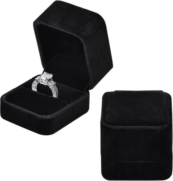 2-pack Sammetsringaskar (Svart), Flanell Ringask, Kvadratisk Sammet