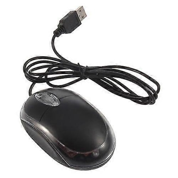 USB Sort Kablet Optisk Lys Scroll Hjul Mus til Computer PC Laptop