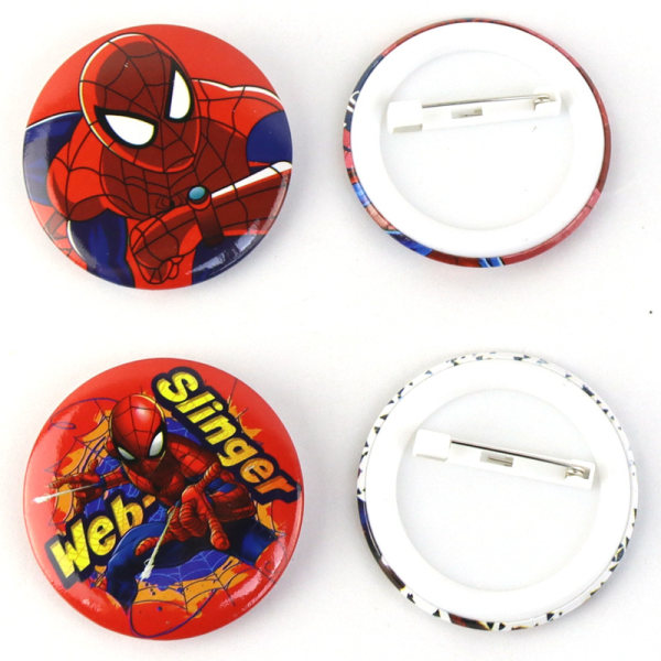 #12-pack med runda märken för Spider-Man-emblem#