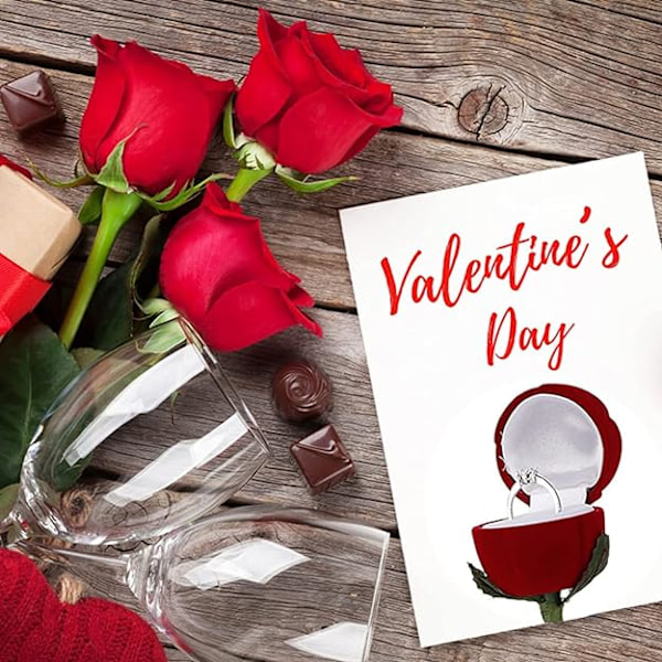 Romanttinen ruusun muotoinen sormuslaatikko, Rose Box häihin