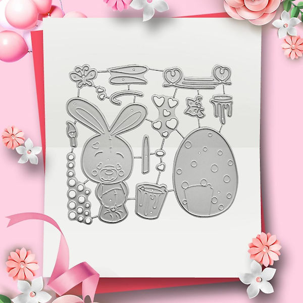 Påskkanin Stansklipp för DIY Scrapbooking Album Barn Vuxna Tillverkningsverktyg