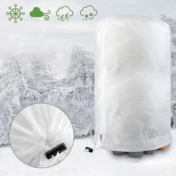 2 stk. Plantebeskyttelse til Vinter, 60 X 80 cm Non-Woven Stof Plantebeskyttelse til Vinter, Tykkere Plantebeskyttelsesovertræk, Genanvendelig Plantebeskyttelse til Vinter