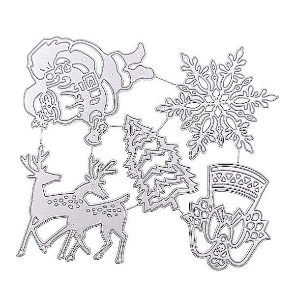Julgran Älg Metall Skärande Dies Stencil Diy Scrapbooking Album Papperskort Mall Prägling Hantverksdekoration