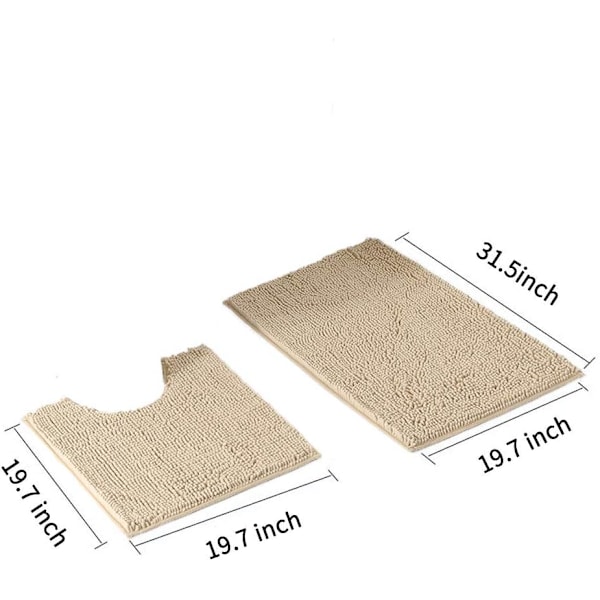 *2-osainen kylpymatto/wc-mattosetti, pehmeä, imukykyinen, paksu chenille ei*