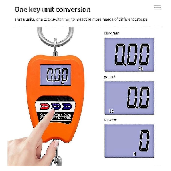 LCD Hängande Digital Industriell Våg 200kg, Kg /lb/ Norange 1st
