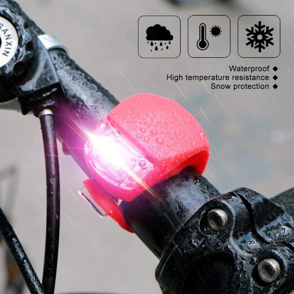 #Sæt af 6 cykellys for og bag LED Clip-On silikone cykellys#