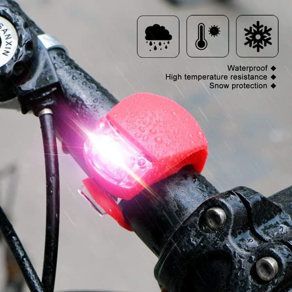#Set med 6 cykellampor fram och bak LED-klämmor i silikon#