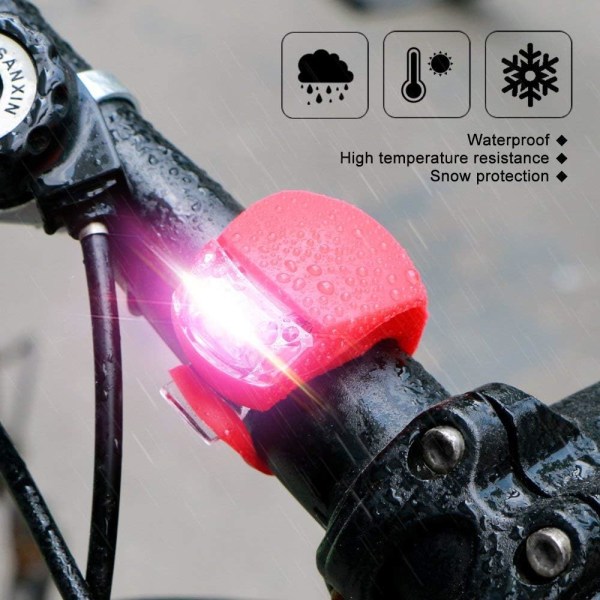#Sett med 6 sykkellys foran og bak LED Clip-On Silicon sykkellykter#