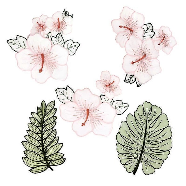 Blommig Spets Kläder Broderi Applikation DIY Hantverk Patch Blomma Blad Patch