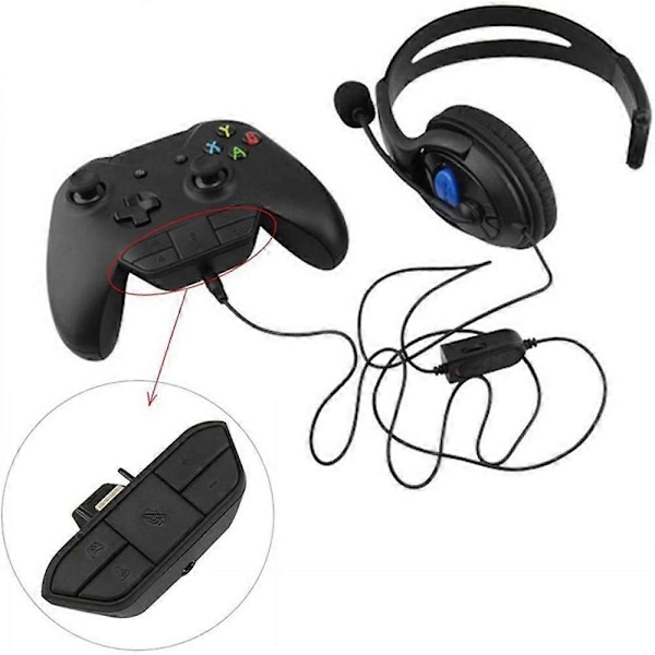 Stereo Headset Adapter til Xbox One/One S/Elite 1&2/til Xbox Series X|S Controllers, Mic Headphone Adapter til Xbox One Controller