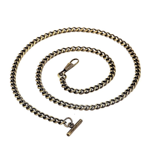 65 cm Anstændig Metal Lommeurskæde Vintage T-bar Spænde Jeans Bæltekæder til Mænd Kvinder (Bronze Farve)