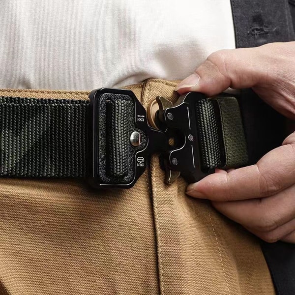 /#/A brown men's tactical belt 1.5 inch heavy duty belt, nylon quic/#/