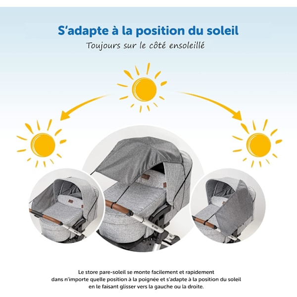 Universal Vagn Solskydd - Heather Grey - Bärsele Solskydd