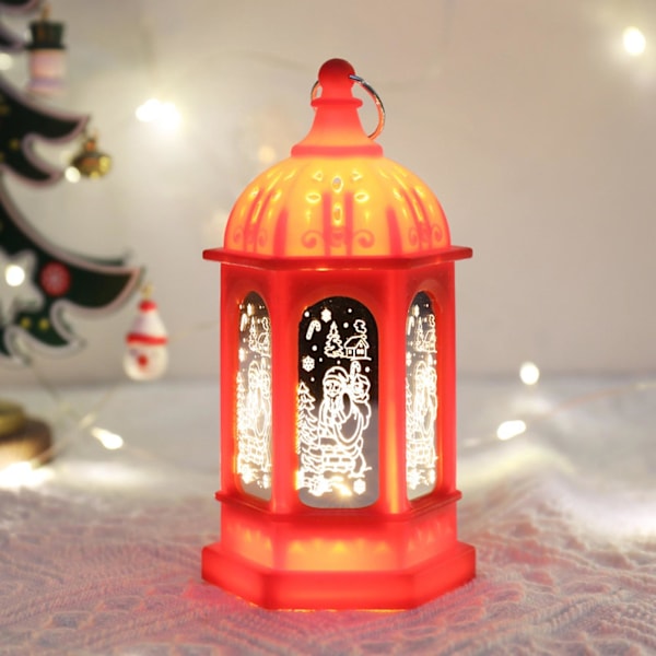 Retro LED Jul Flamma Nattlampa Med Hängande Ring Snögubbe Julgran Element Livfull Färg Jullampa Gåva KaesiWhite