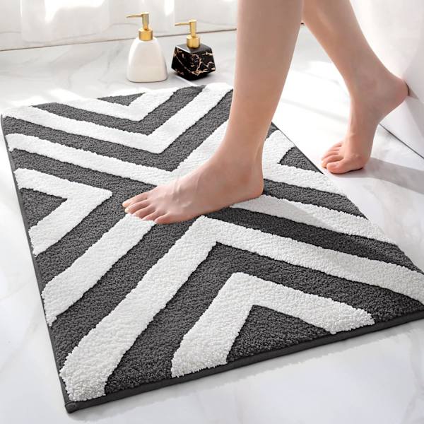 Halksäker Badmatta, Mjuk Mikrofiber Duschmatta, Vattenabsorberande