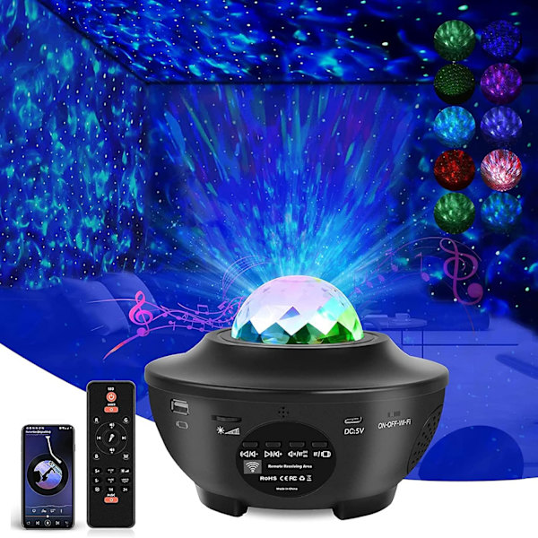 #Stjerneprojektor, stjerneprojektor natlampe med bluetooth højttaler#
