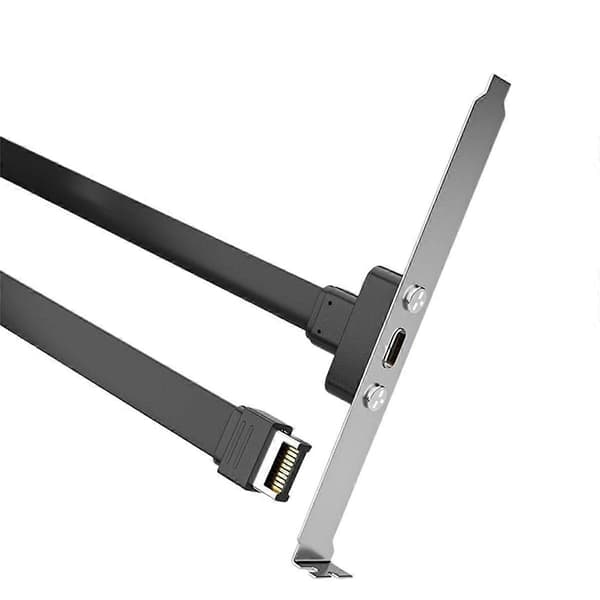 USB3.1 Skärmkabel 19PIN/TYPE-E till TYPE-C Front C Moderkort Chassi PCI Bit 10Gbps Kort Platt Kabel 80cm