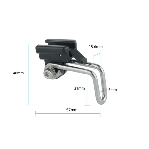 Enkelt sort cykellys forlygte monteringsklips H18 aluminium