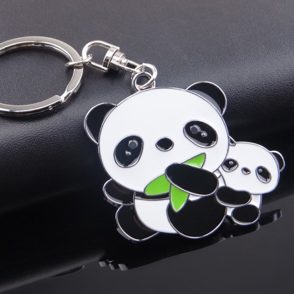 Panda Bear baby avaimenperällä hopeoitu riipus
