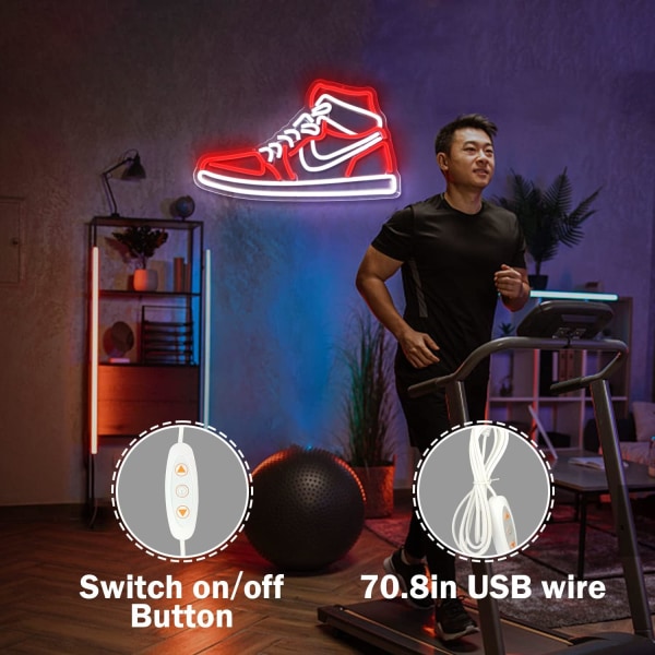#Sko Neon Skilt Sportsko Neon Skilt for Vegg Dimbar LED#