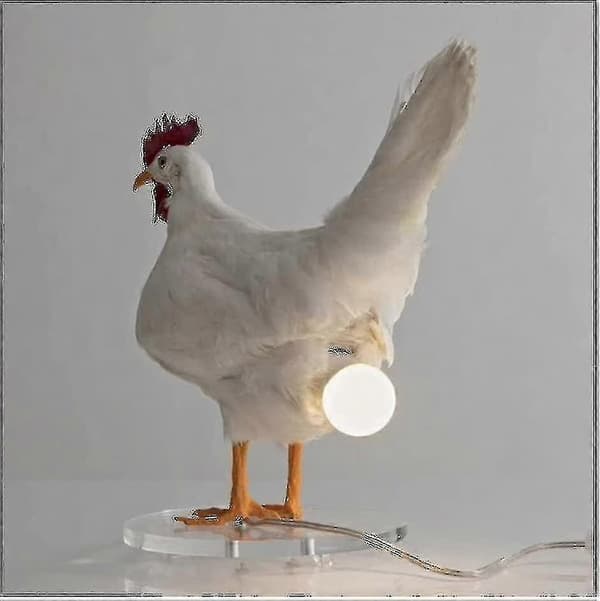 3D Kylling Egg Lampe Hane Bordlampe
