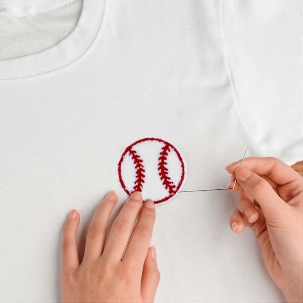 Chenille Stryk-på Baseball Patch 10st Baseball Softball Broderade Sy-på Märken Dekorativa Reparationsmärken Chenille Applikation för DIY Jeans Kläder B