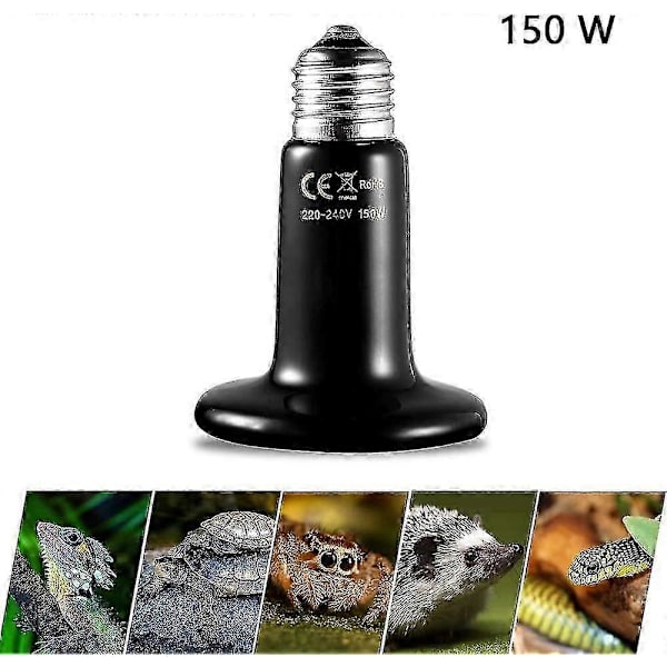 150w Infrarøde Lamper Keramisk Reptil- og Amfibievarme Pære, Slange, Fugl, Skildpadde (220-240v, E27 Gevindadapter)