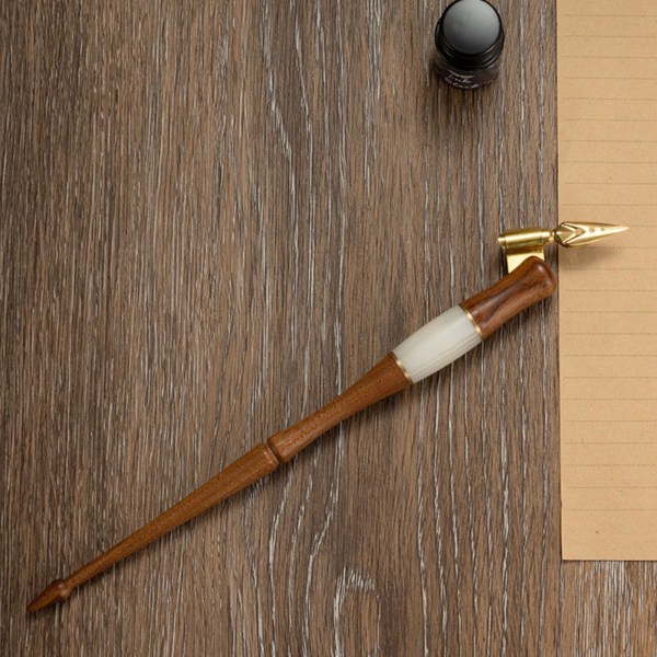 Antik Dip Pen Set 5 Replacement Nibs Trä Kalligrafi Pen Kit för nybörjare