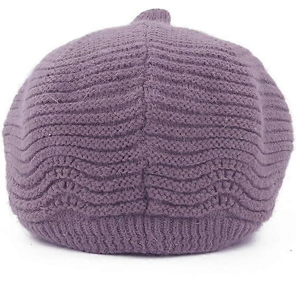 Dam Vinter Varm Slouchy Kabelstickad Mössa Skull Hat med Skärm