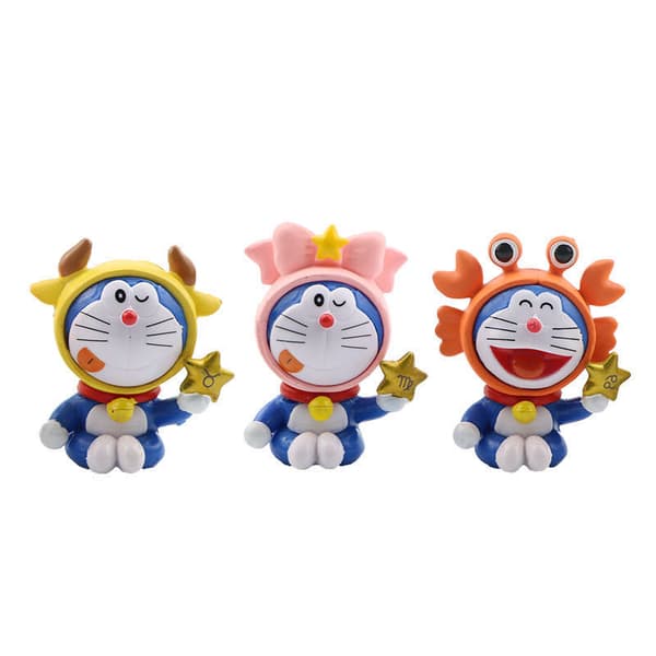 #12 stk. Doraemon stjernetegn figurer, børnelegetøj#