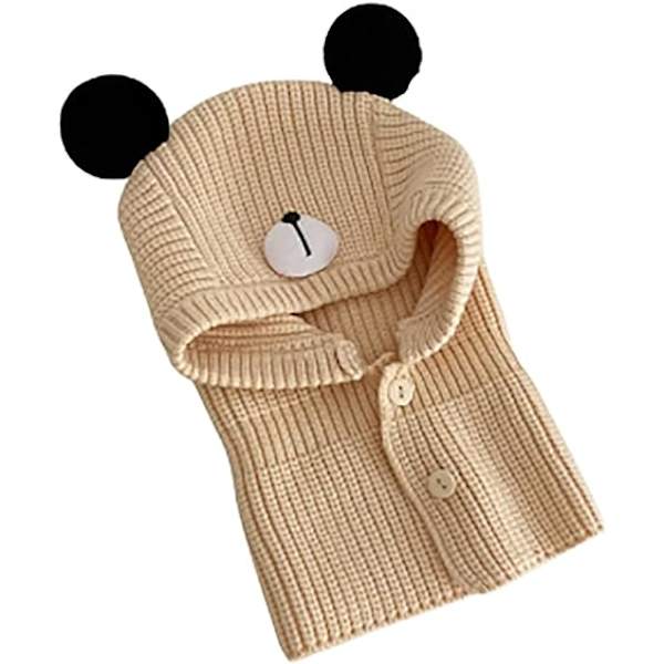 Balaklava-hattu lapsille - beige, talviset korvanlämmittimet pojille ja