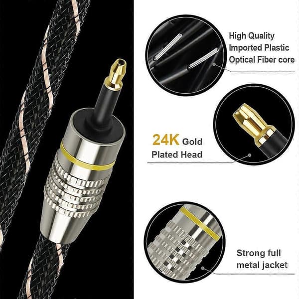 Digital lyd Toslink til Mini Toslink-kabel 3,5 mm SPDIF optisk kabel 5M