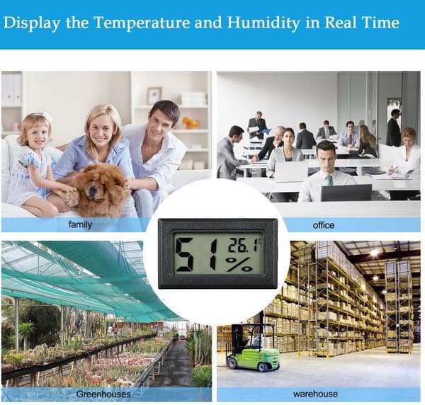 *4 pakker Mini Rund Innendørs Hygrometer Termometer Meter Celsius eller*