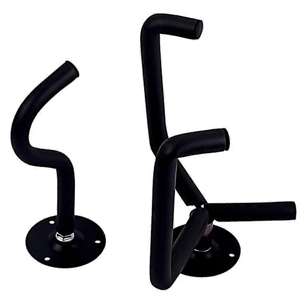 2 STK Veggmontert Ukulele Gitar Krok Stativ Metall Veggfeste Henger for Strenginstrument Folkegitar (Svart)