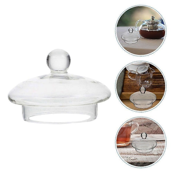 Glas Tekande Låg Klart Te Potte Låg Transparent Te Kedel Udskiftningslåg Tekande Låg