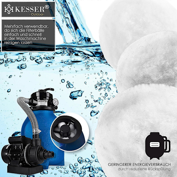 Pool filterkugler 700 g | Filter til sandfiltersystem | Erstatter 25 kg filtersand | Ekstra holdbare filterkugler til klart vand