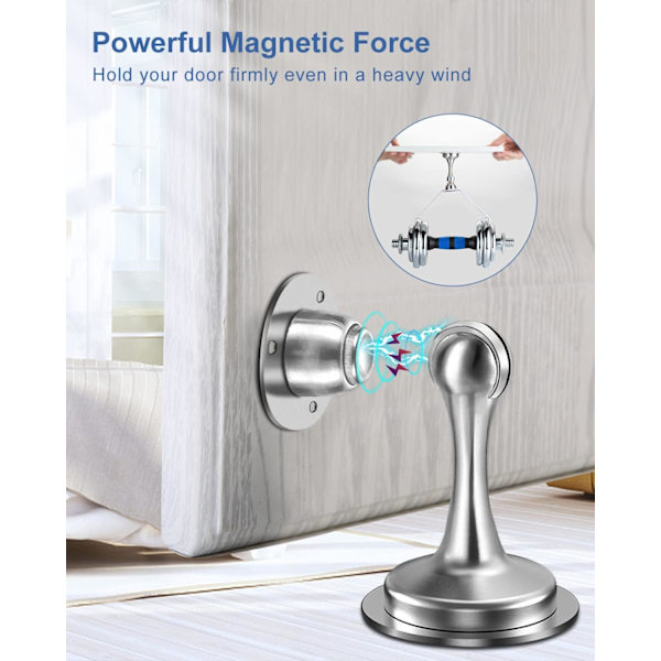 Magnetiske dørstoppere Dørstopper Magnetisk dørstopp Stainless Ste
