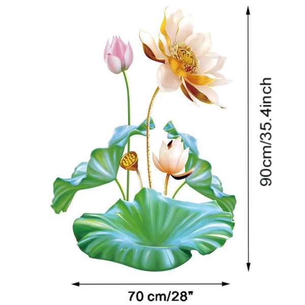 Gyllene lotus väggdekal vardagsrum sovrum dekorativ färg